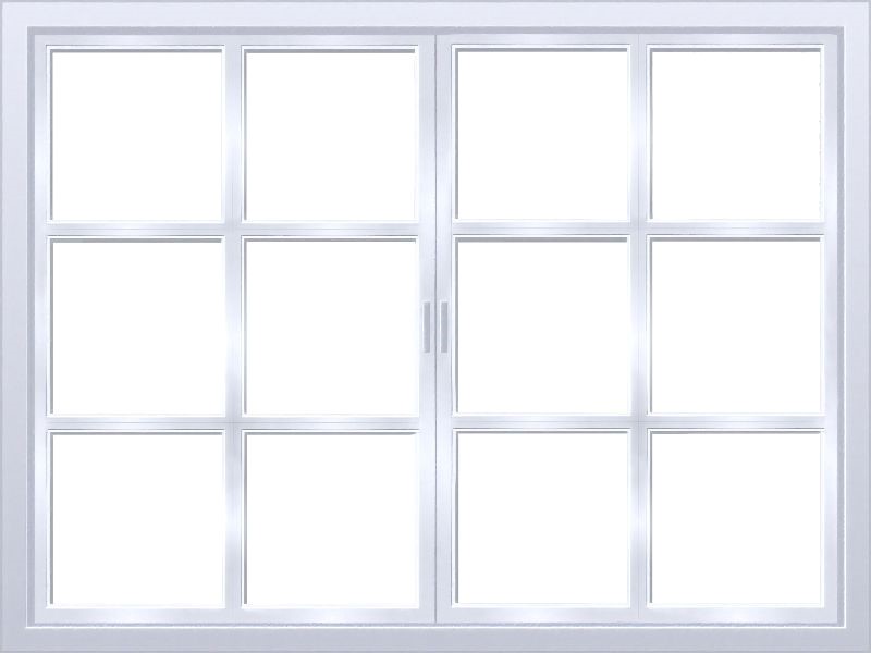 A white window with many square windows